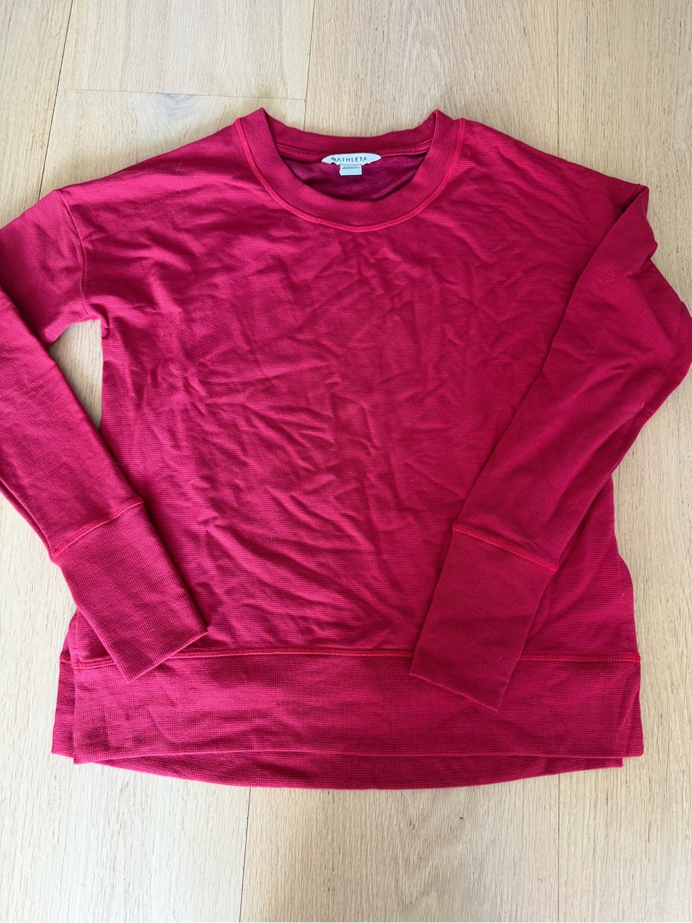 Athleta Crimson Long Sleeve Crew Pullover